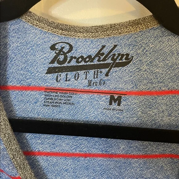 Brooklyn Cloth Blue and Red Striped Tank Mens Medium - Picture 2 of 5